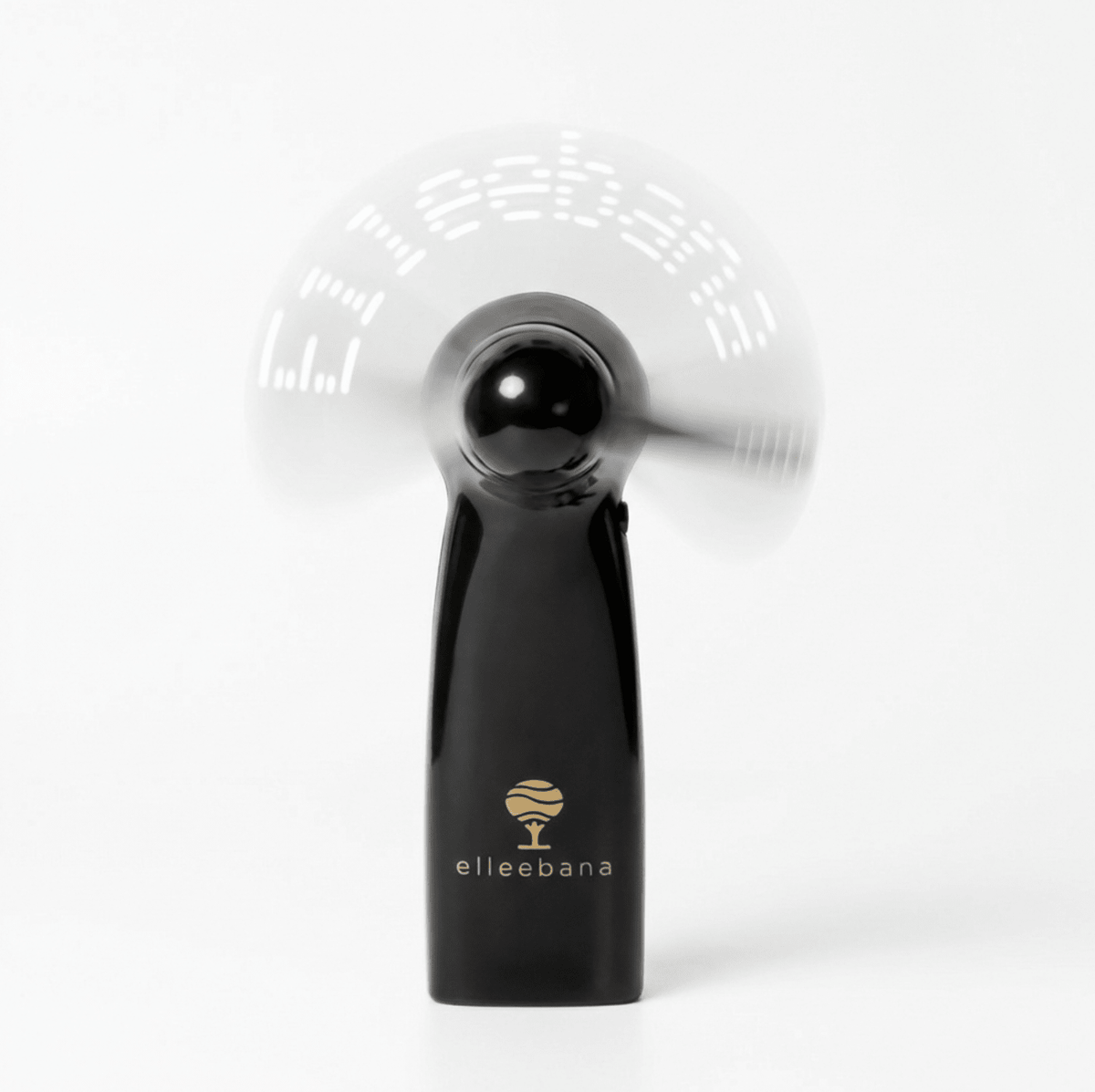 Elleebana LED fan with lit-up LED lettering designed for drying lashes and brows post-treatment.