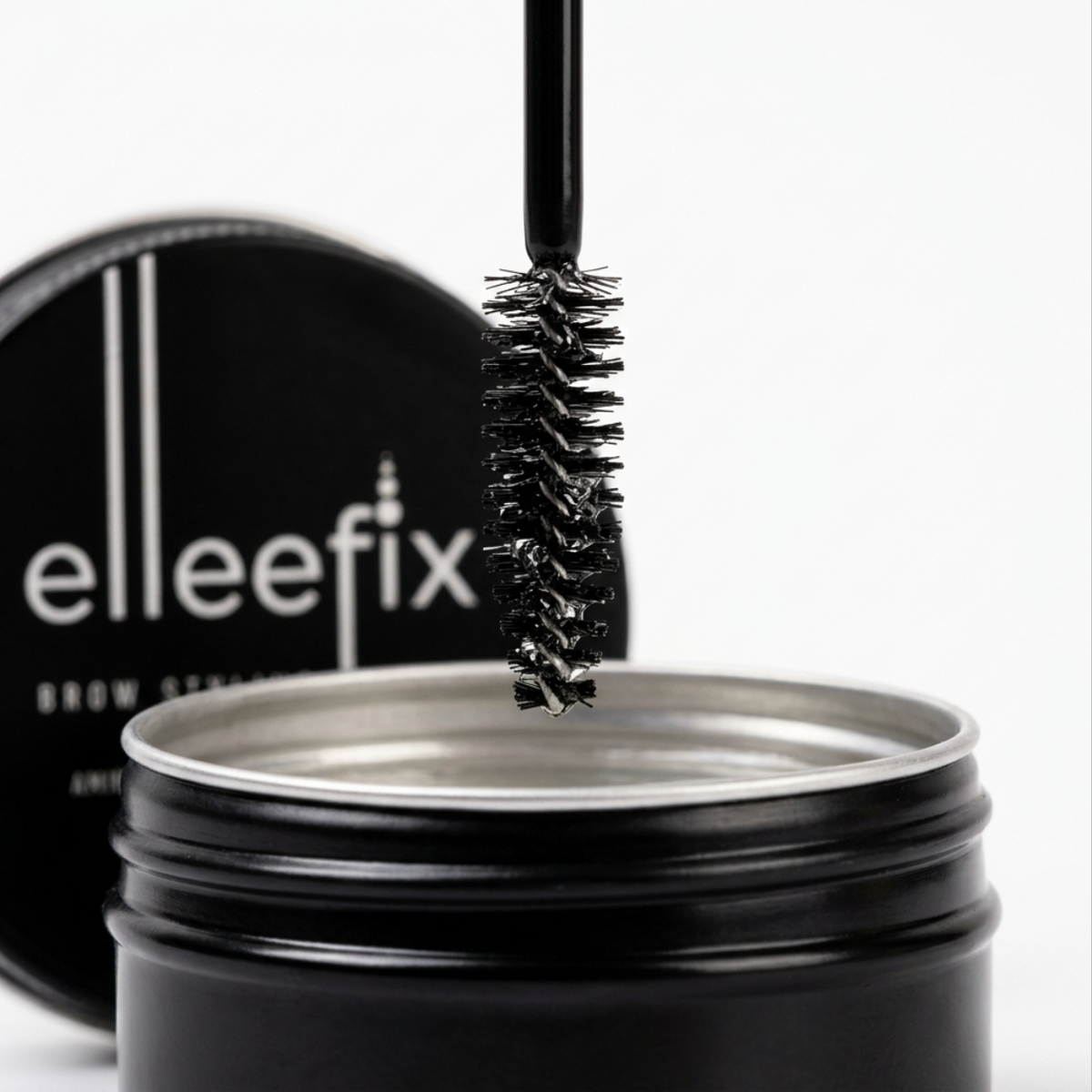 Clear, non-greasy wax formula swatch of Elleefix Brow Styling Wax.