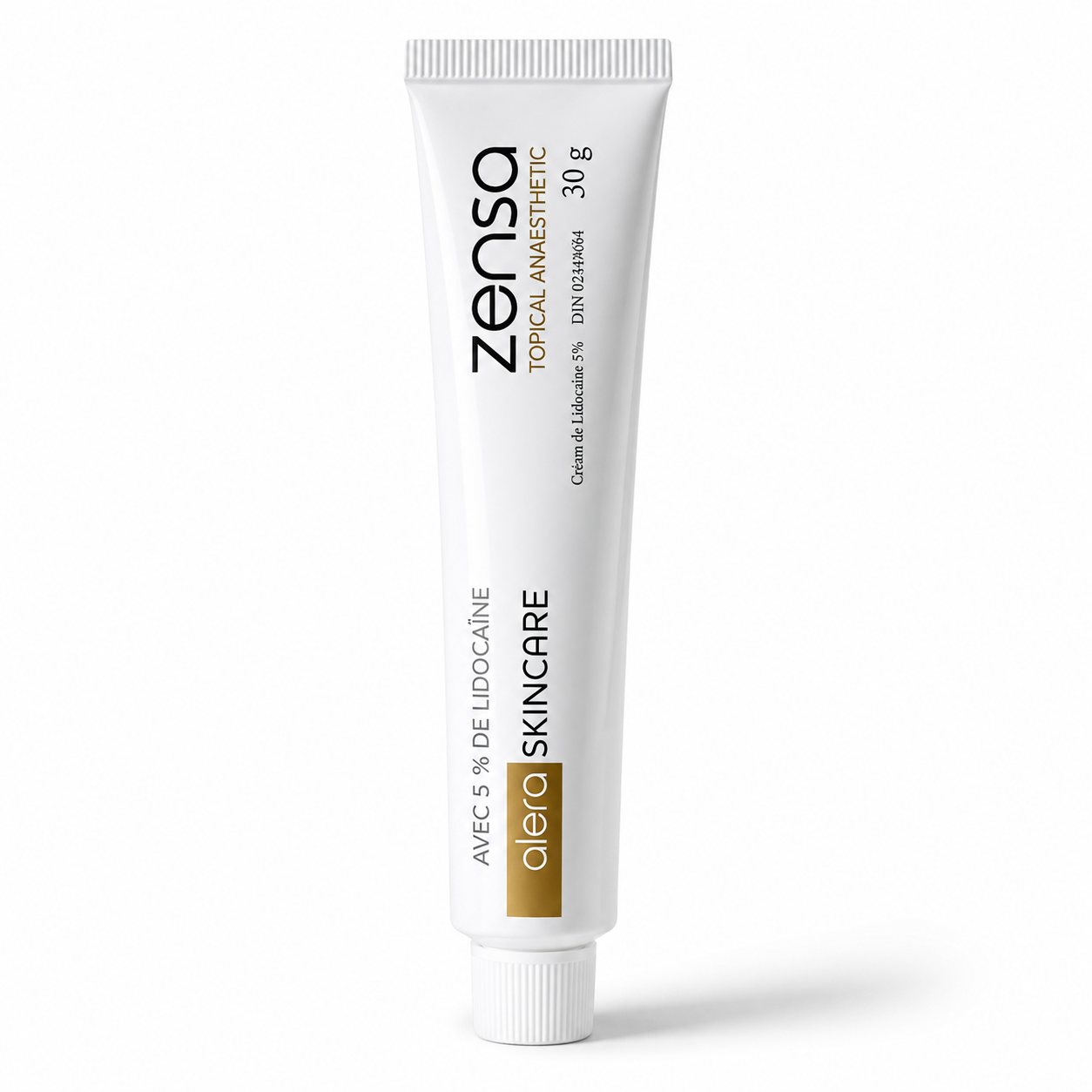 Professional Numbing Cream Zensa 30g tube featuring 5% Lidocaine for topical anaesthesia.